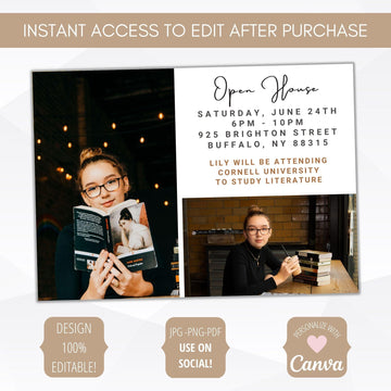 editable instant download graduation invitation template quote note from grad